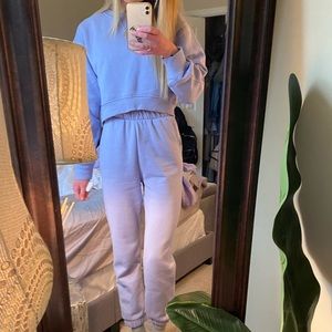 Periwinkle Zara Sweatsuit Set Crew Neck Sweatshirt & Jogger